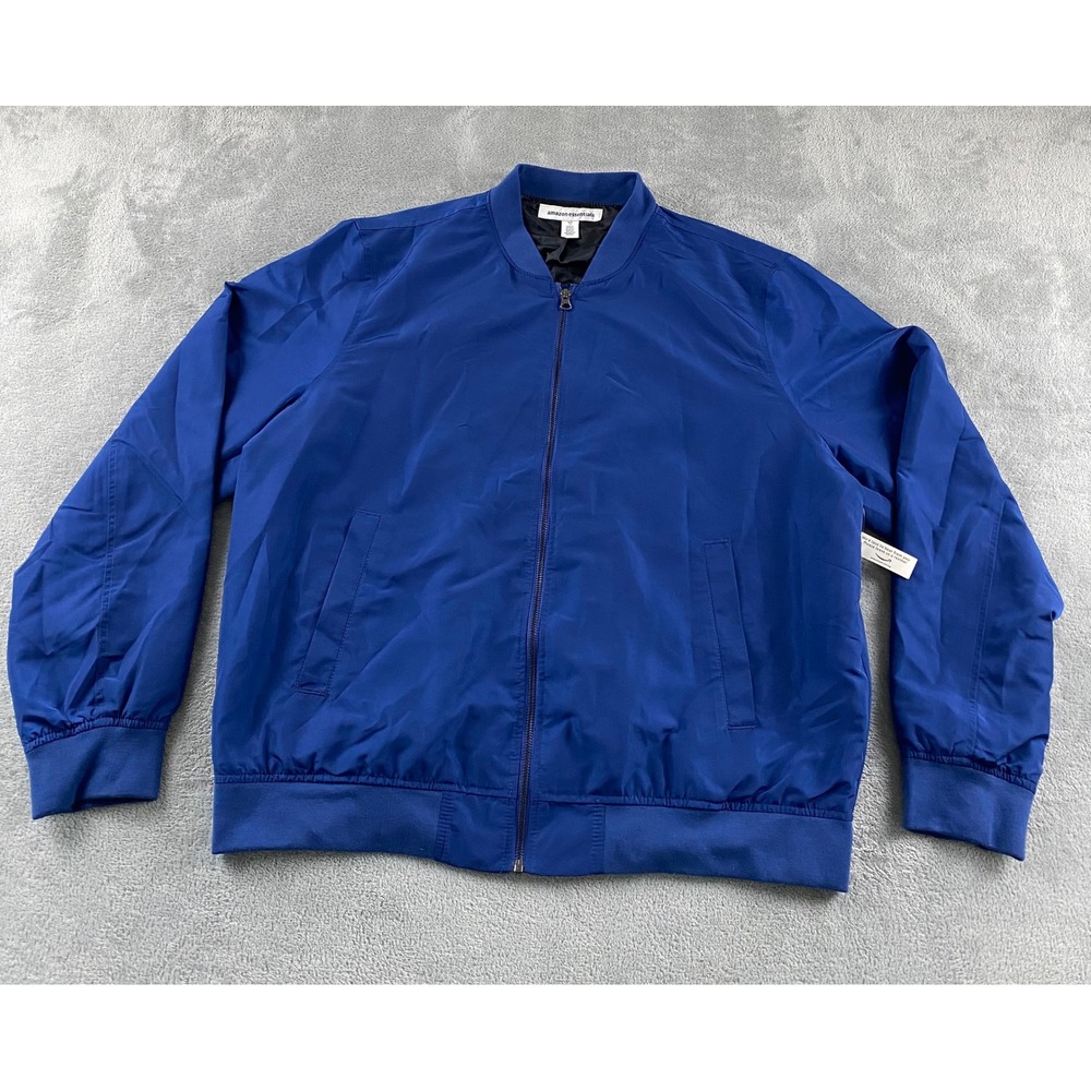 Amazon Essentials Mens Bomber Jacket XL Royal Blue‎ Full Zip Lightweight